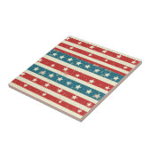 rode, witte en blauwe strepen met sterren tegeltje (Zijkant)