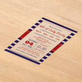 Rode, witte en blauwe strepen op 4 juli acryl uitnodigingen (Laagn)