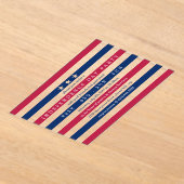 Rode, witte en blauwe strepen op 4 juli acryl uitnodigingen (Laagn)