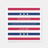 Rode, witte en blauwe strepen op 4 juli servet (Voorkant)