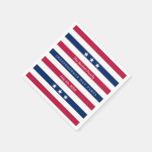 Rode, witte en blauwe strepen op 4 juli servet (Hoek)