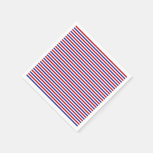 Rode, witte en blauwe strepen Papieren servetten (Hoek)