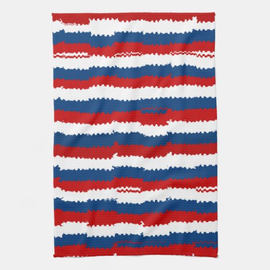Rode, witte en blauwe strepen theedoek (Verticaal)