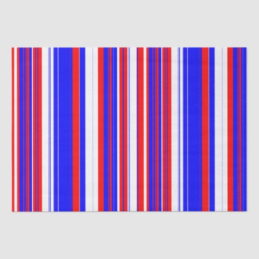 Rode witte en blauwe strepen tissuepapier (Voorkant)