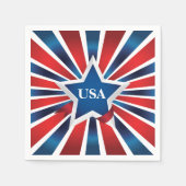 Rode witte en blauwe strepen VS Monogram Servetten (Voorkant)