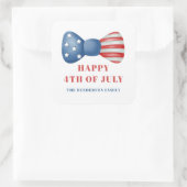 Rode, Witte En Blauwe Strik 4 Juli Vierkante Sticker (Tas)
