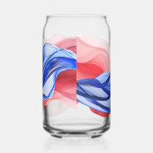 Rode, Witte en Blauwe strik Blikvorm Glas (Rechts)