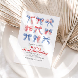 Rode, witte en blauwe strikken vierde van juli ver kaart