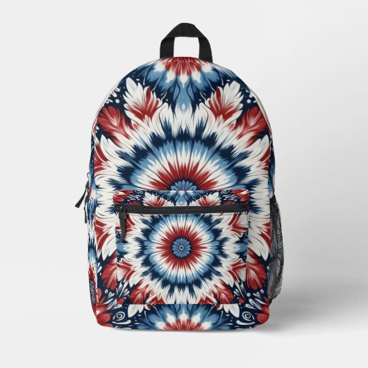 Rode, witte en blauwe Stropdas-kleurstof Bedrukte Rugzak (Voorkant)