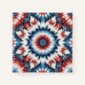 Rode, witte en blauwe Stropdas-kleurstof Notitieboek (Voorkant)