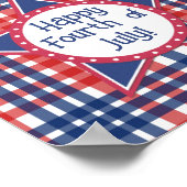 Rode, witte en blauwe taart Pop Poster (Hoek)