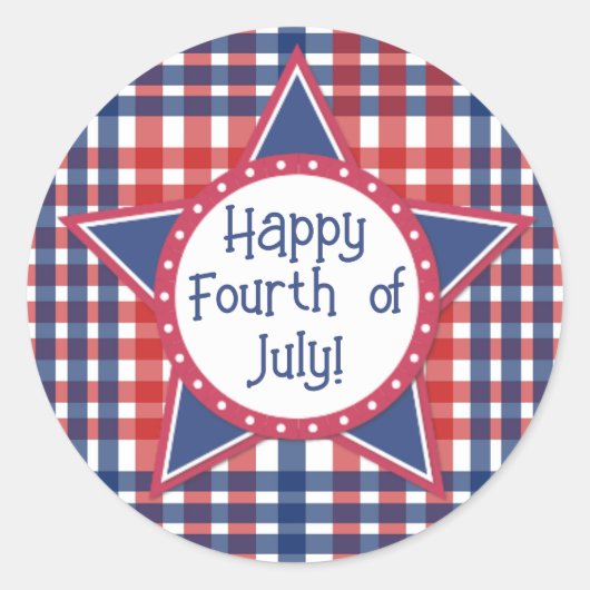 Rode, witte en blauwe taart Pop Ronde Sticker (Voorkant)