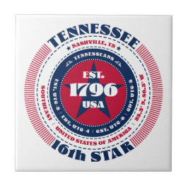 Rode, witte en blauwe Tennessee keramische Tegel Tegeltje