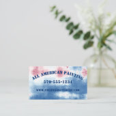 Rode witte en blauwe tinkleurige kleuren visitekaartje (Staand voorkant)