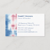 Rode witte en blauwe tinkleurige kleuren visitekaartje (Achterkant)