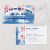 Rode witte en blauwe tinkleurige kleuren visitekaartje (Voorkant / Achterkant)