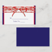 Rode witte en blauwe trouwkaarten plaatskaartje (Voorkant / Achterkant)