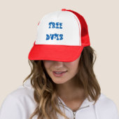 RODE WITTE EN BLAUWE TRUCKER HAT PET (In situ)
