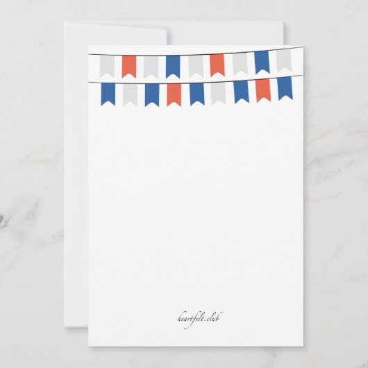 Rode Witte en Blauwe Uitnodiging (Achterkant)