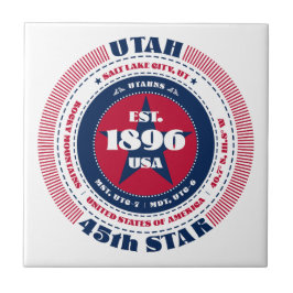 Rode, witte en blauwe Utah keramische Tegel Tegeltje