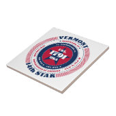 Rode, witte en blauwe Vermont keramische Tegel Tegeltje (Zijkant)