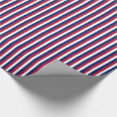 Rode, Witte en Blauwe Verticale Streep Cadeaupapier (Hoek)