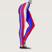 Rode witte en blauwe verticale strepen leggings (Rechts)
