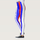 Rode witte en blauwe verticale strepen leggings (Links)