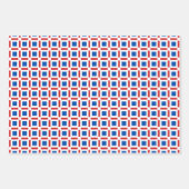 Rode witte en blauwe vierkanten inpakpapier vel (Voorkant 2)