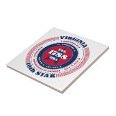 Rode, witte en blauwe Virginia keramische Tegel Tegeltje (Zijkant)