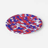 Rode, witte en blauwe vlinder bord voor picknick (Gekanteld)