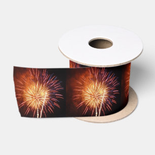 Rode, Witte en Blauwe Vuurwerk I Patriotisch Satijnen Lint