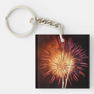 Rode, Witte en Blauwe Vuurwerk I Patriotisch Sleutelhanger