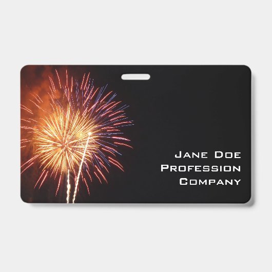 Rode, Witte en Blauwe Vuurwerk I Patriottisch Badge (Voorzijde)