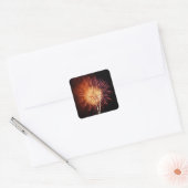 Rode, Witte en Blauwe Vuurwerk I Patriottisch Vierkante Sticker (Envelop)