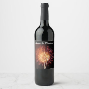 Rode, Witte en Blauwe Vuurwerk I Patriottisch Wijn Etiket