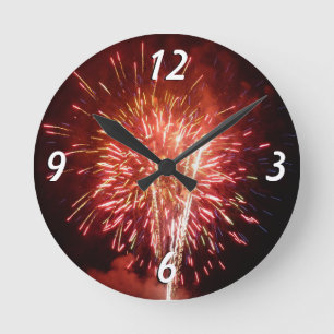Rode, Witte en Blauwe Vuurwerk II Patriottisch Ronde Klok