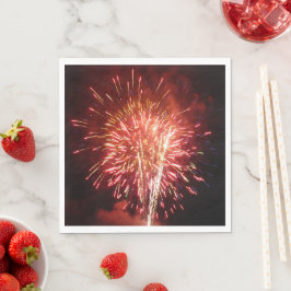 Rode, Witte en Blauwe Vuurwerk II Patriottisch Servet
