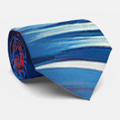 Rode Witte en Blauwe Vuurwerk Stropdas (Opgerold)