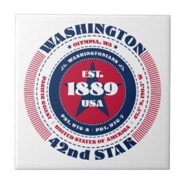 Rode, witte en blauwe Washington keramische Tegel Tegeltje