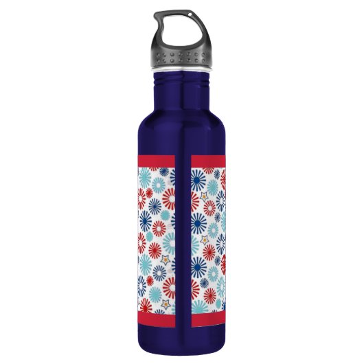 Rode Witte en Blauwe Waterfles Waterfles (Achterkant)