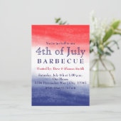 Rode Witte en Blauwe Waterverf Patriottische Invit Kaart (Staand voorkant)