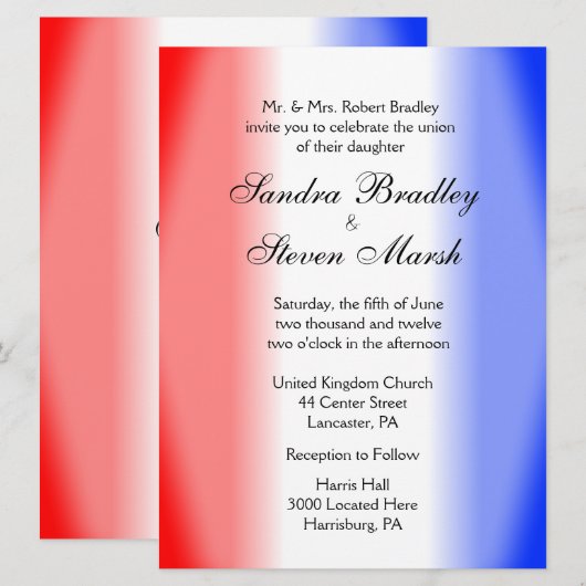 Rode Witte en Blauwe Weddenschappen Kaart (Voorkant / Achterkant)