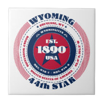 Rode, witte en blauwe Wyoming keramische Tegel