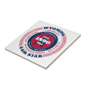 Rode, witte en blauwe Wyoming keramische Tegel Tegeltje (Zijkant)
