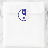 Rode Witte en Blauwe Yin Yang-Sticker Ronde Sticker (Tas)