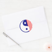 Rode Witte en Blauwe Yin Yang-Sticker Ronde Sticker (Envelop)