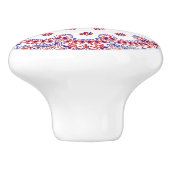 Rode witte en blauwe zakdoeken keramische knop (Zijkant)