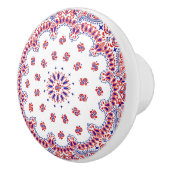 Rode witte en blauwe zakdoeken keramische knop (Rechts)