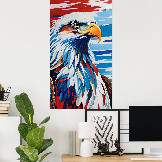 rode witte en blauwe zeearend poster (Thuiskantoor)